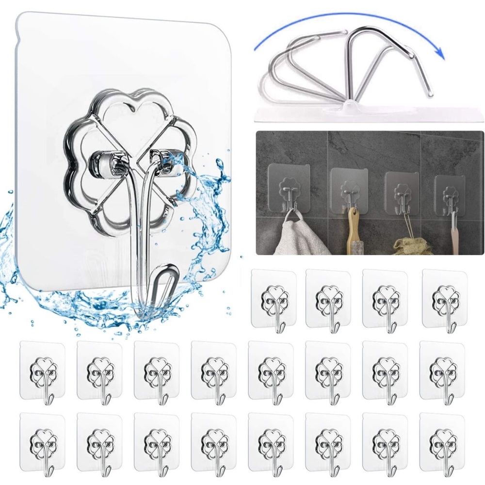 20 packs adhesive wall hooks